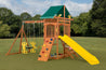 Sky View Wooden Swingset With Yellow Slide