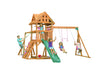 Mountain View Lodge Swing Set w/ Wooden Roof