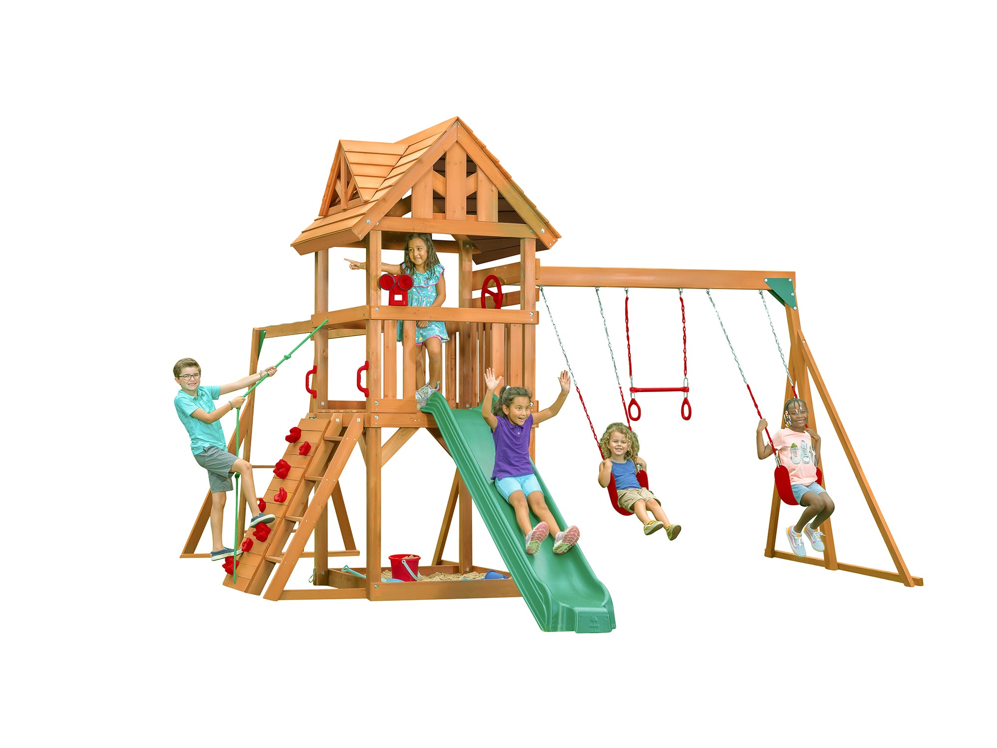 Grandview lodge wooden swing set sales