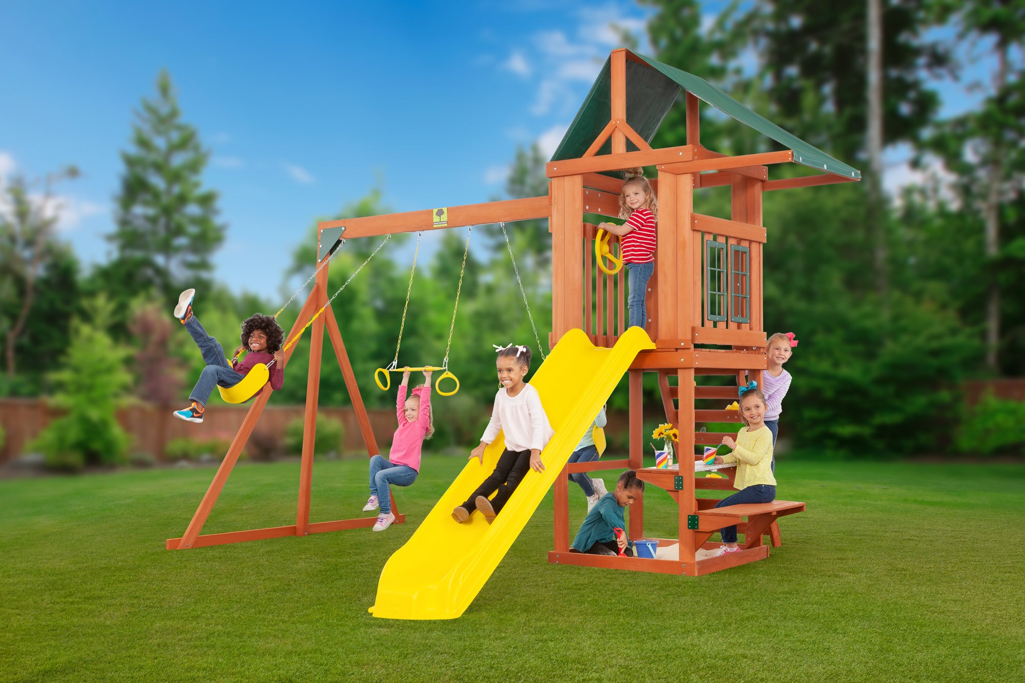 Small Swing Sets Wooden Swing Set, Outdoor Swing Set With Swing