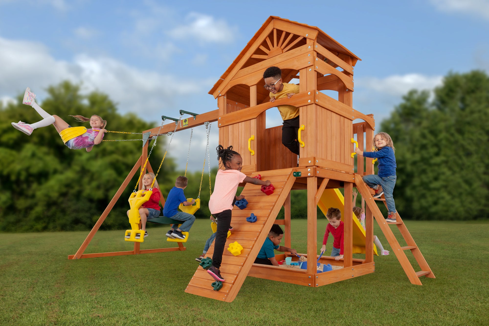 Kids wooden playset hot sale