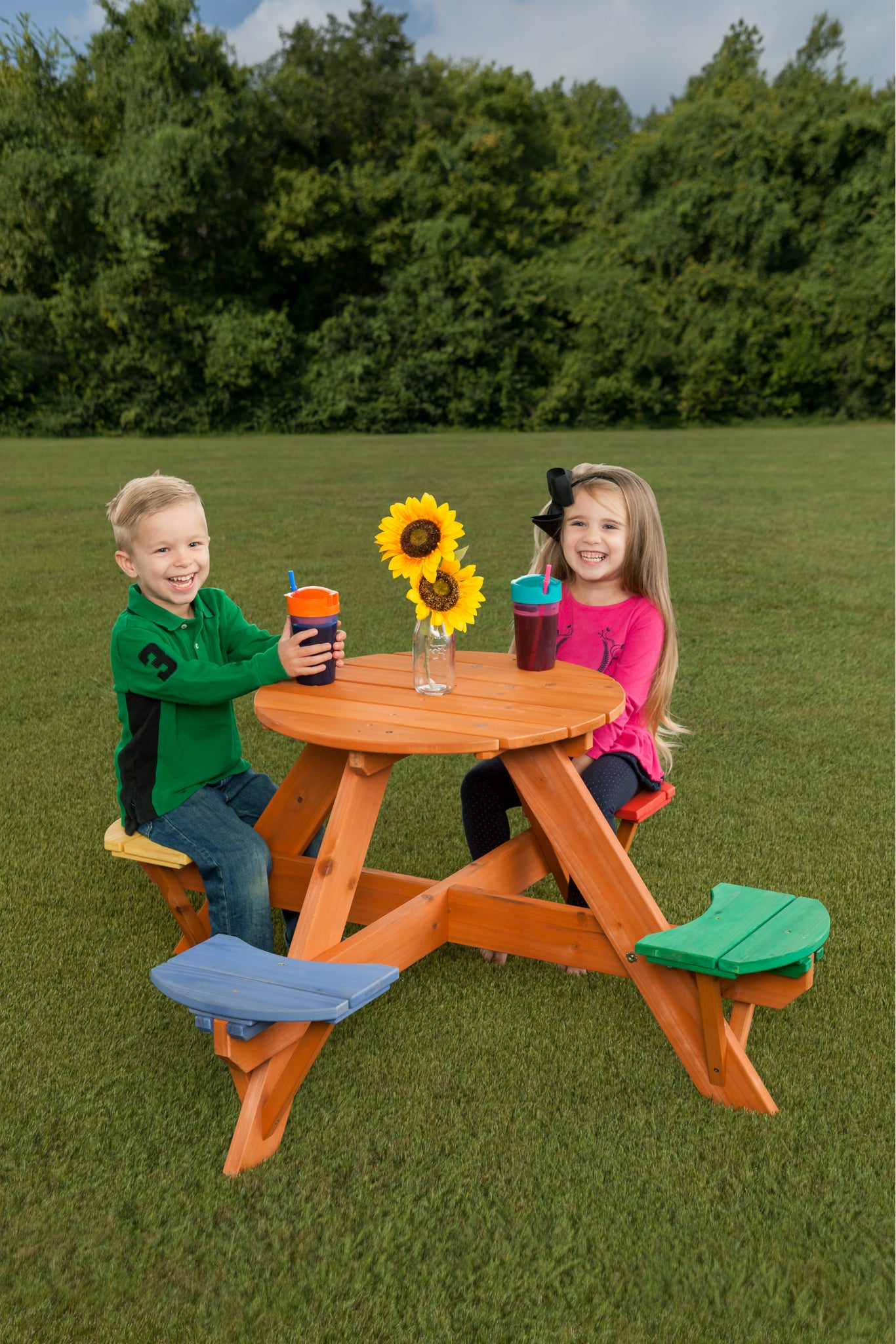 Children's outdoor sales bench table